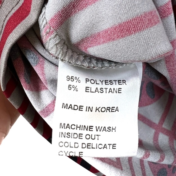 Tracy Negoshian Dress Womens Size XS Short Sleeve Gray and Red Logo Bodycon - Picture 6 of 7